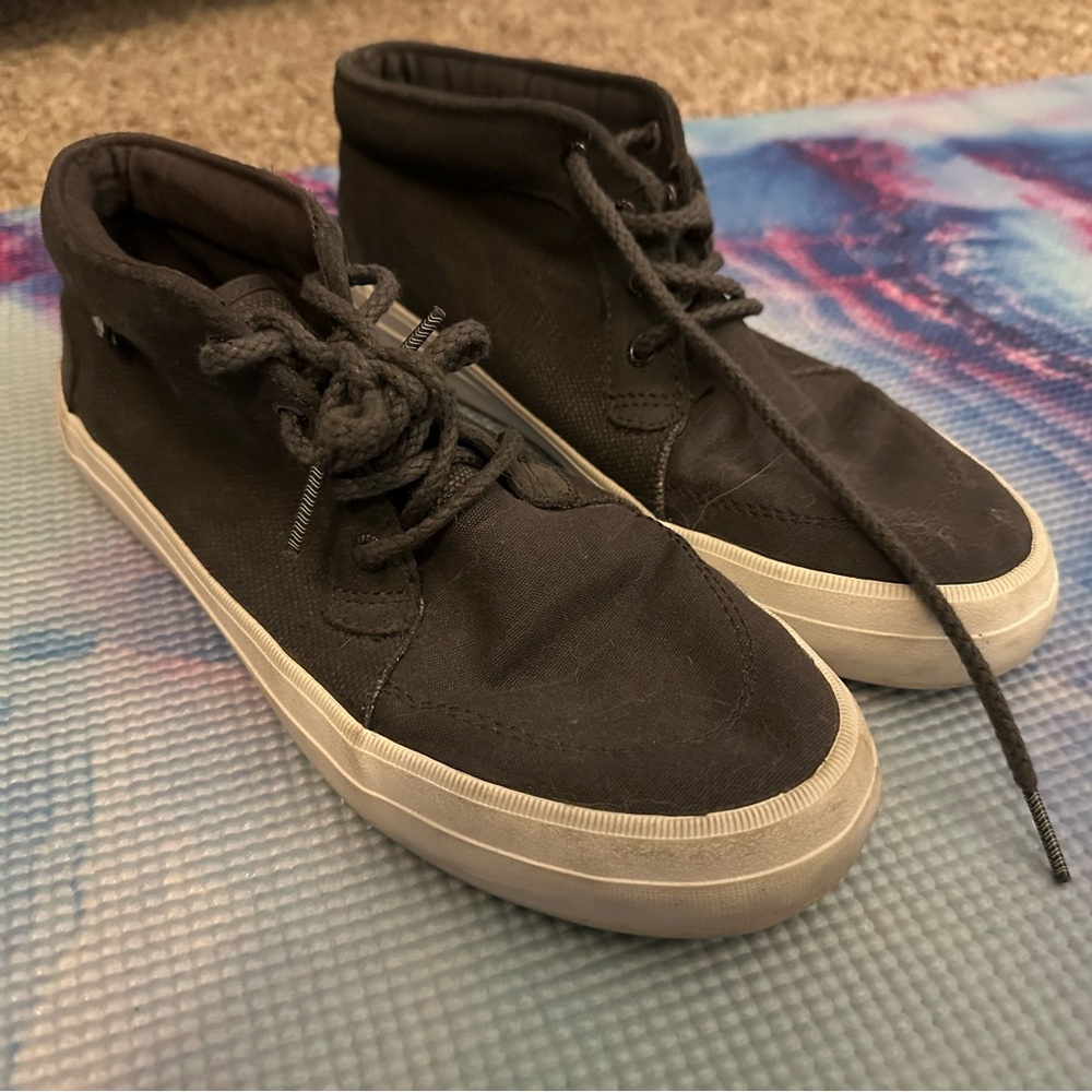 Sperry canvas high tops.